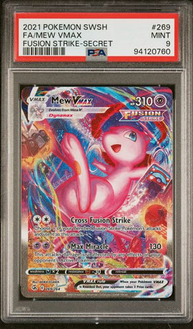 ***PSA 9*** 2021 POKEMON SWORD & SHIELD FUSION STRIKE #269 FA/MEW VMAX FUSION STRIKE-SECRET