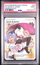 FA/JESSIE & JAMES HIDDEN FATES 2019 POKEMON SUN & MOON HIDDEN FATES PSA 9