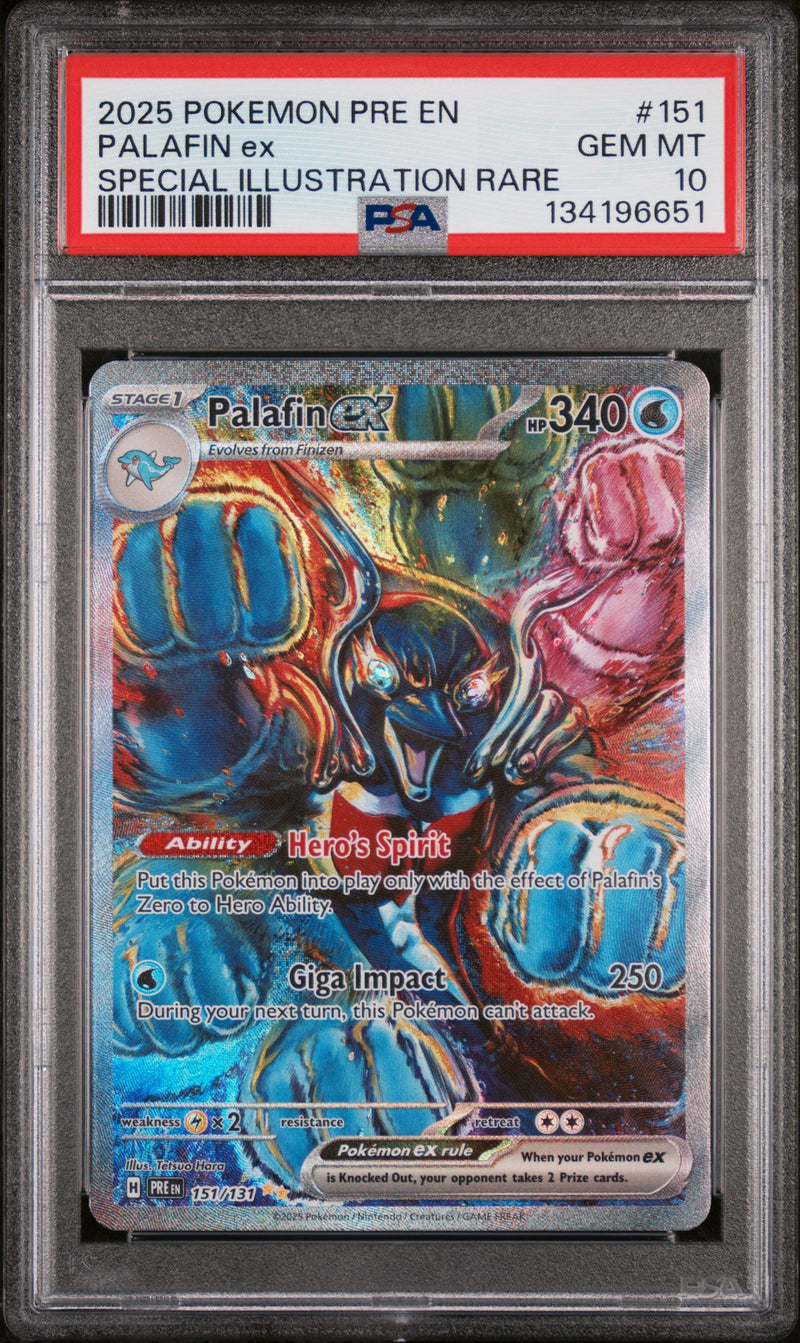 PSA 10 - PALAFIN ex SPECIAL ILLUSTRATION RARE 2025 POKEMON PRE EN-PRISMATIC EVOLUTIONS