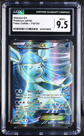 *** CGC MINT+ 9.5***2018 Pokémon Fates Collide Glaceon EX Ultra Rare