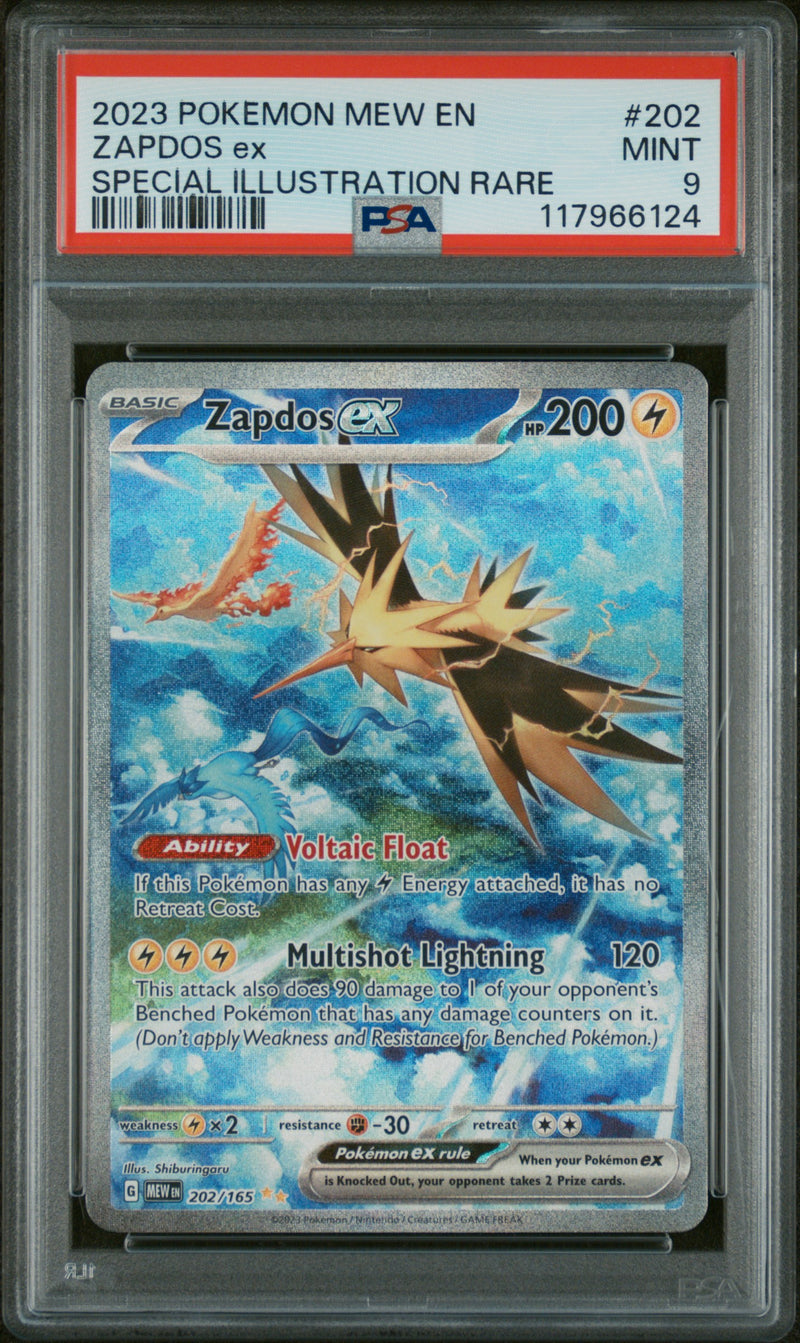PSA 9 - ZAPDOS ex SPECIAL ILLUSTRATION RARE 2023 POKEMON MEW EN-151