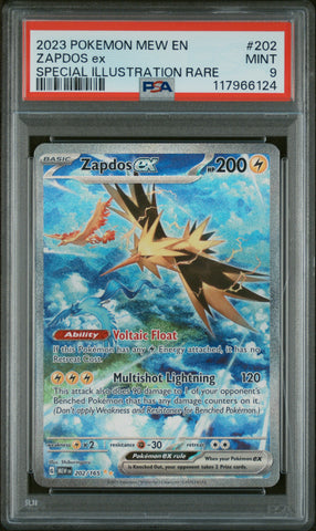 PSA 9 - ZAPDOS ex SPECIAL ILLUSTRATION RARE 2023 POKEMON MEW EN-151