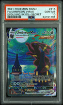 PSA 10 - FA/UMBREON VMAX EVOLVING SKIES-SECRET 2021 POKEMON SWORD & SHIELD EVOLVING SKIES