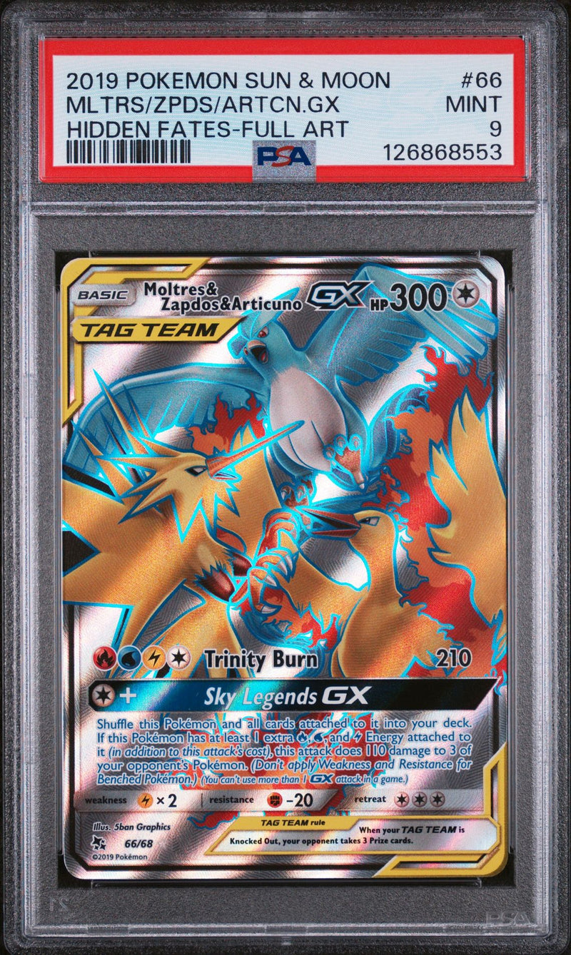 PSA 9 - MLTRS/ZPDS/ARTCN.GX HIDDEN FATES-FULL ART 2019 POKEMON SUN & MOON HIDDEN FATES
