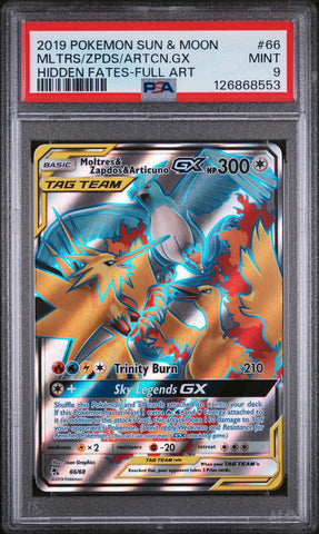 PSA 9 - MLTRS/ZPDS/ARTCN.GX HIDDEN FATES-FULL ART 2019 POKEMON SUN & MOON HIDDEN FATES