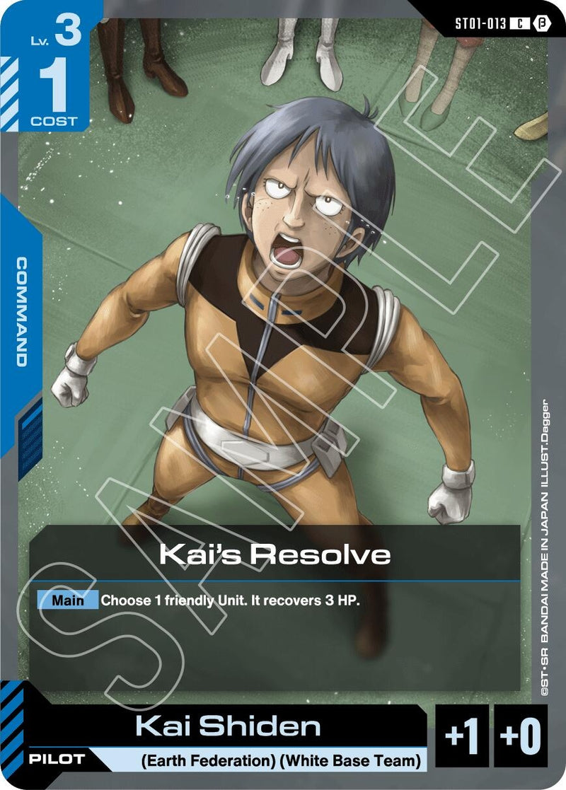 Image for Kai's Resolve (ST01-013) (Edition Beta) - Gundam Card Game