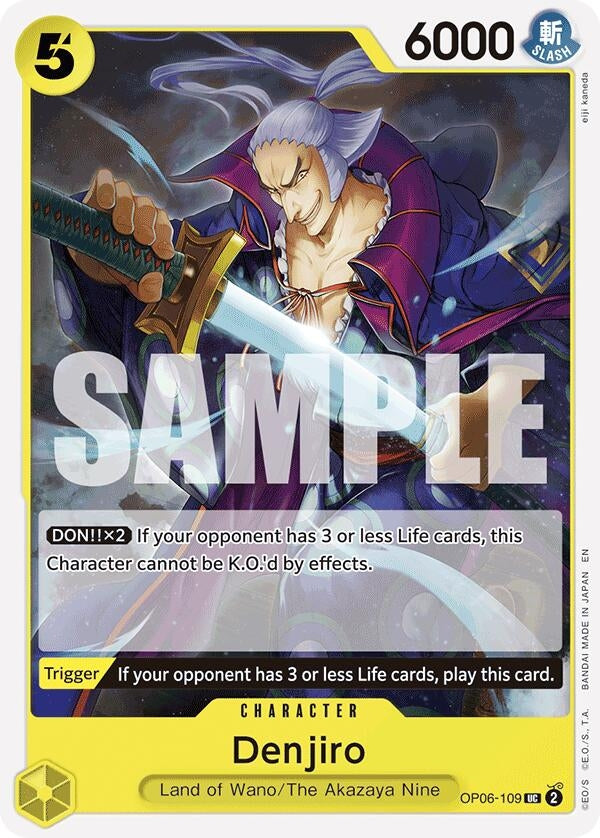 Image for Denjiro (Reprint) (OP06-109) (ST-28: Starter Deck 28 GREEN/YELLOW Yamato) (ST-28) - One Piece Card Game