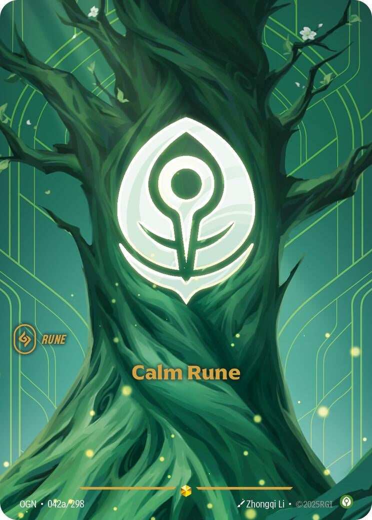 Image for Calm Rune (Alternate Art) (042a/298) (Origins) - Riftbound: League of Legends Trading Card Game