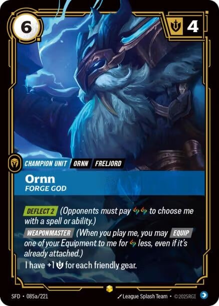 Ornn - Forge God (Alternate Art) (085a/221) (Spiritforged)