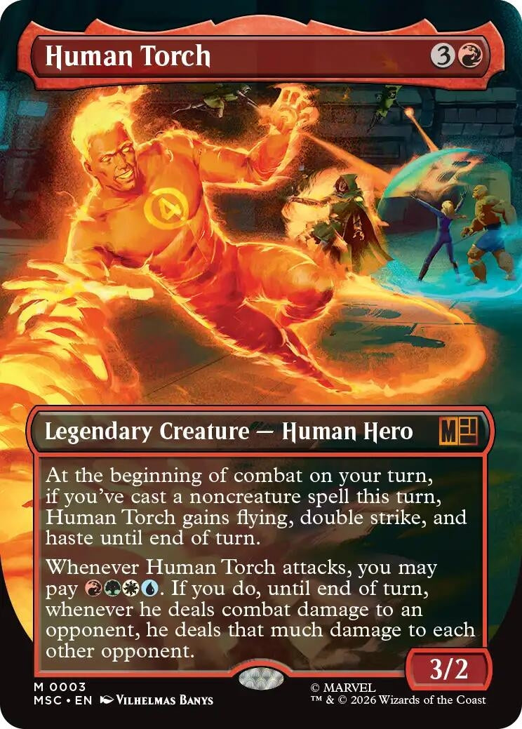 Image for Human Torch (Borderless) (3) (Commander: Marvel Super Heroes) - Magic: The Gathering