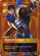 Image for Garen, Might of Demacia (Metal) (Best Of) (023/024) (Riftbound Organized Play Promotional Cards) (OPP) - Riftbound: League of Legends Trading Card Game