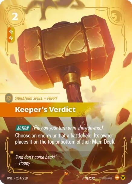 Image for Keeper's Verdict (204/219) (Unleashed) - Riftbound: League of Legends Trading Card Game