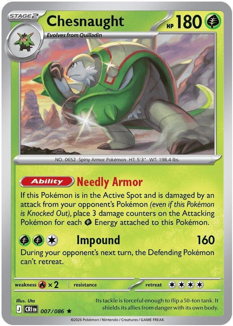 Image for Chesnaught (007/086) (ME04: Chaos Rising) - Pokemon