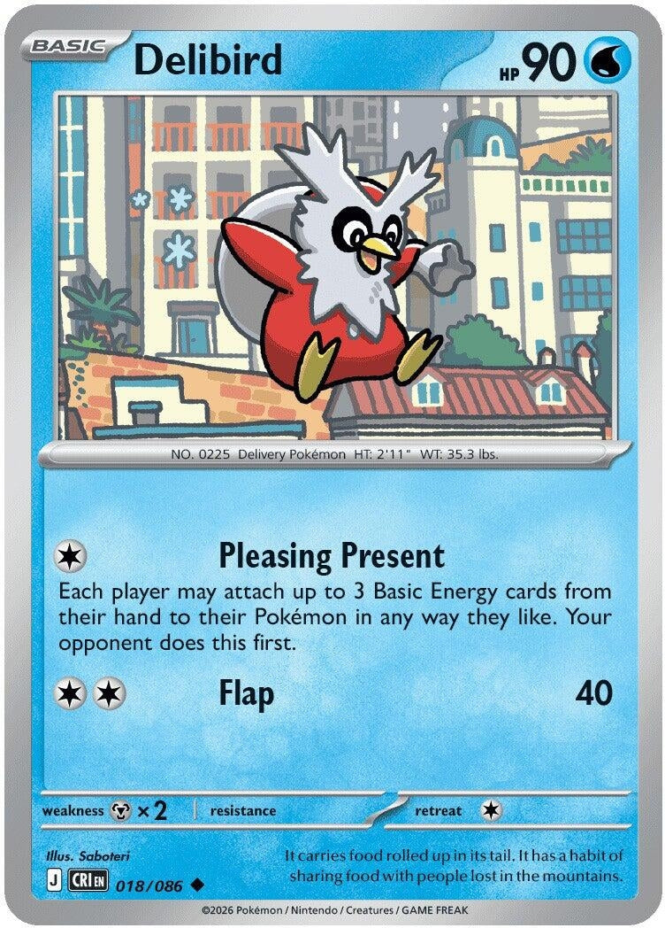 Image for Delibird (018/086) (ME04: Chaos Rising) - Pokemon
