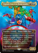 Image for Captain America, Team Leader (Borderless) (Surge Foil) (879) (Commander: Marvel Super Heroes) - Magic: The Gathering
