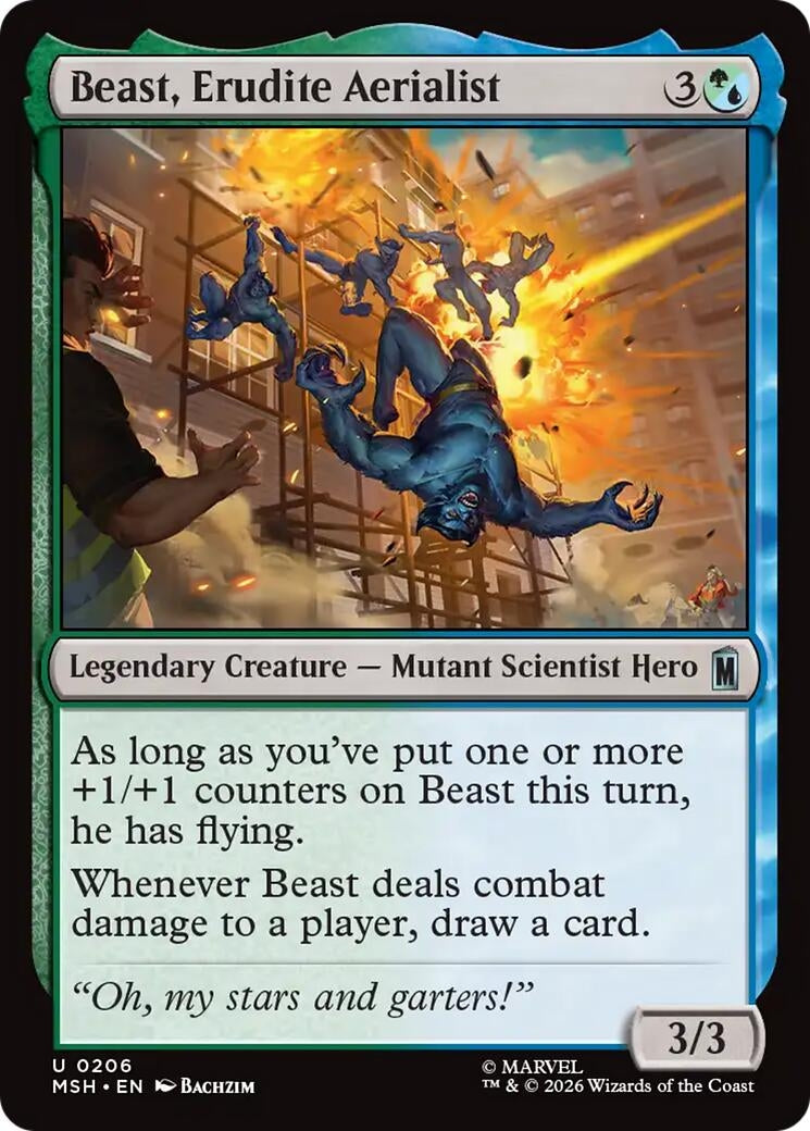 Image for Beast, Erudite Aerialist (206) (Marvel Super Heroes) - Magic: The Gathering