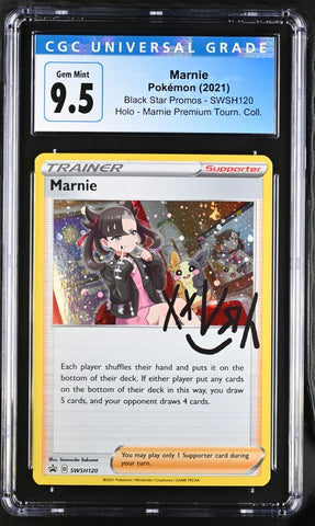 *** CGC GEM MINT 9.5***2021 Black Star Promos - Sword & Shield Marnie Premium Tourn. Coll.
