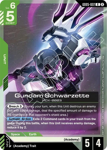 Image for Gundam Schwarzette (GD05-022) (Freedom Ascension) (GD05) - Gundam Card Game