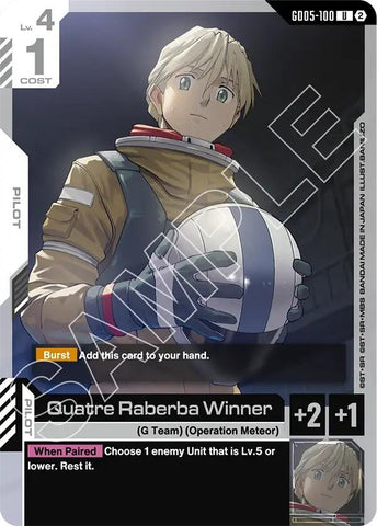 Image for Quatre Raberba Winner (GD05-100) (Freedom Ascension) (GD05) - Gundam Card Game