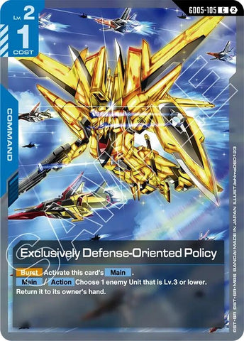 Image for Exclusively Defense-Oriented Policy (GD05-105) (Freedom Ascension) (GD05) - Gundam Card Game