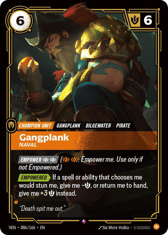 Image for Gangplank, Naval (086/166) (Vendetta) (VEN) - Riftbound: League of Legends Trading Card Game