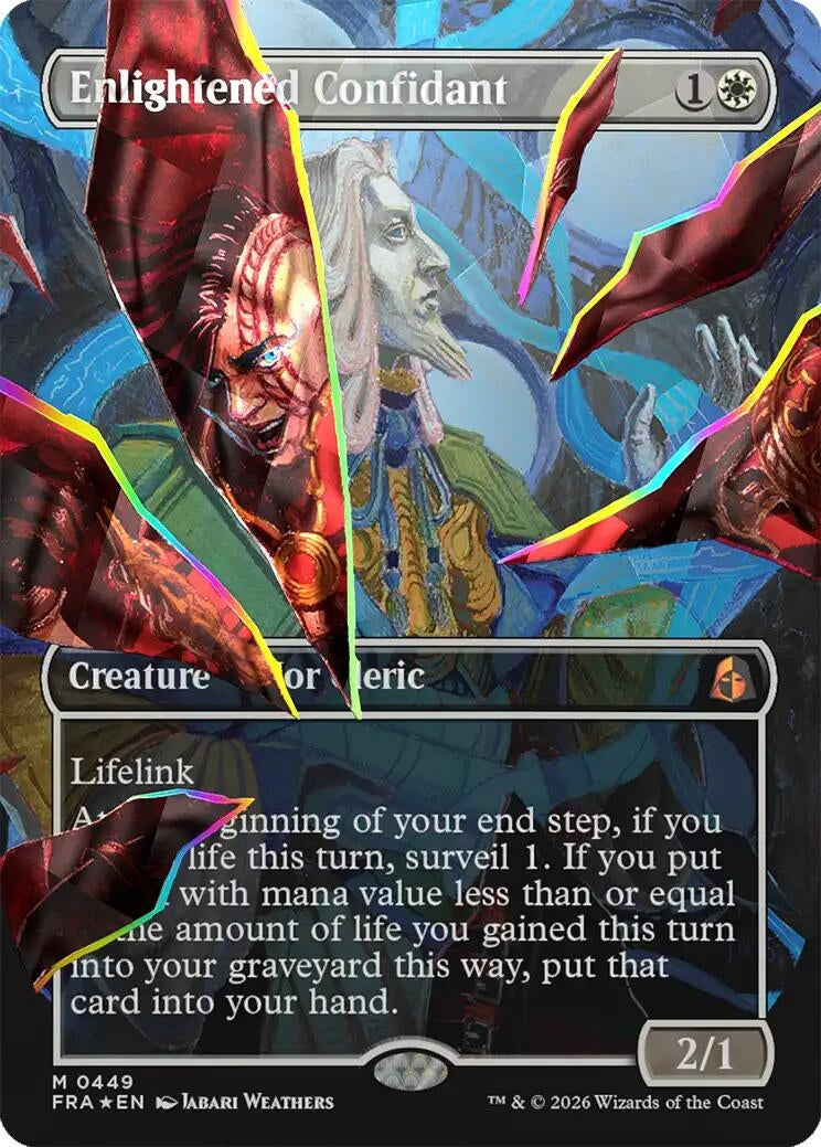 Image for Enlightened Confidant (Borderless) (Facet Foil) (0449) (449) (Reality Fracture) (FRA) - Magic: The Gathering