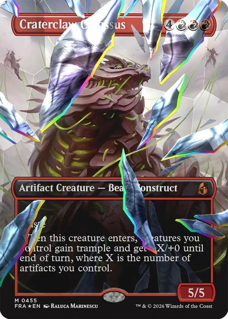 Image for Craterclaw Colossus (Borderless) (Facet Foil) (0455) (455) (Reality Fracture) (FRA) - Magic: The Gathering