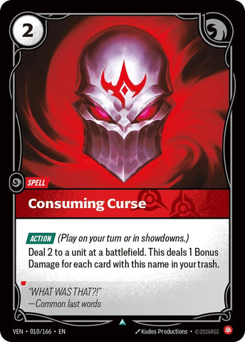 Image for Consuming Curse (010/166) (Vendetta) (VEN) - Riftbound: League of Legends Trading Card Game