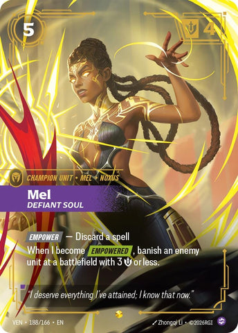 Image for Mel - Defiant Soul (Overnumbered) (188/166) (Vendetta) (VEN) - Riftbound: League of Legends Trading Card Game