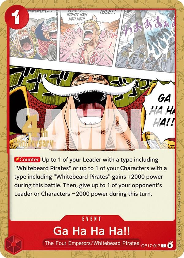 Image for Ga Ha Ha Ha!! (OP17-017) (The World's Strongest Warriors Release Event Cards) (OP17 RE) - One Piece Card Game