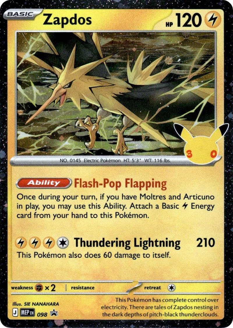 Zapdos - 098 (30th Celebration) (098) (ME: Mega Evolution Promo)