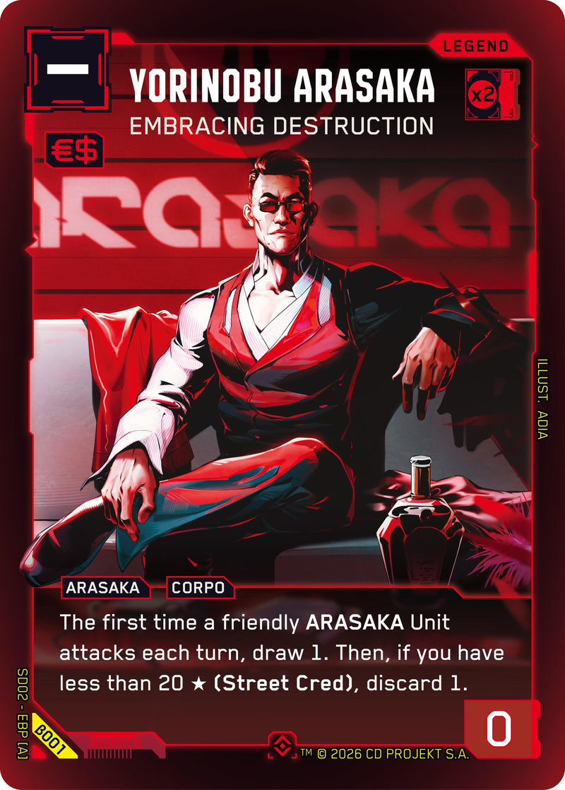 Image for Yorinobu Arasaka - Embracing Destruction (B001) (Embracing Power - Beta Starter Deck) - Cyberpunk TCG