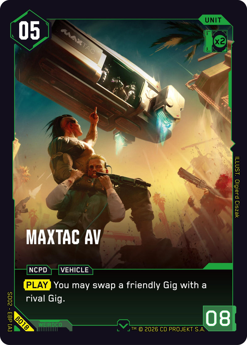 Image for MaxTac AV (B018) (Embracing Power - Beta Starter Deck) - Cyberpunk TCG