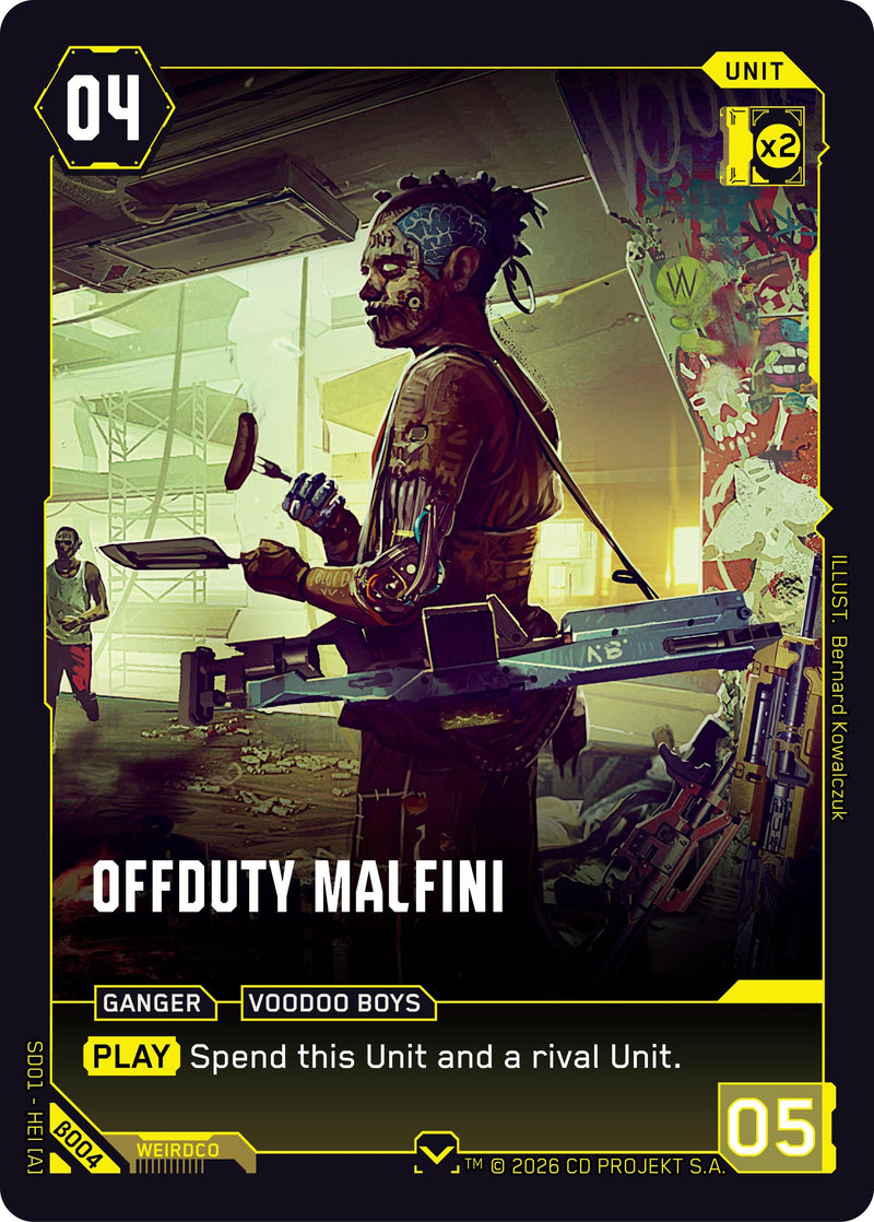 Image for Offduty Malfini (B004) (The Heist - Beta Starter Deck) - Cyberpunk TCG