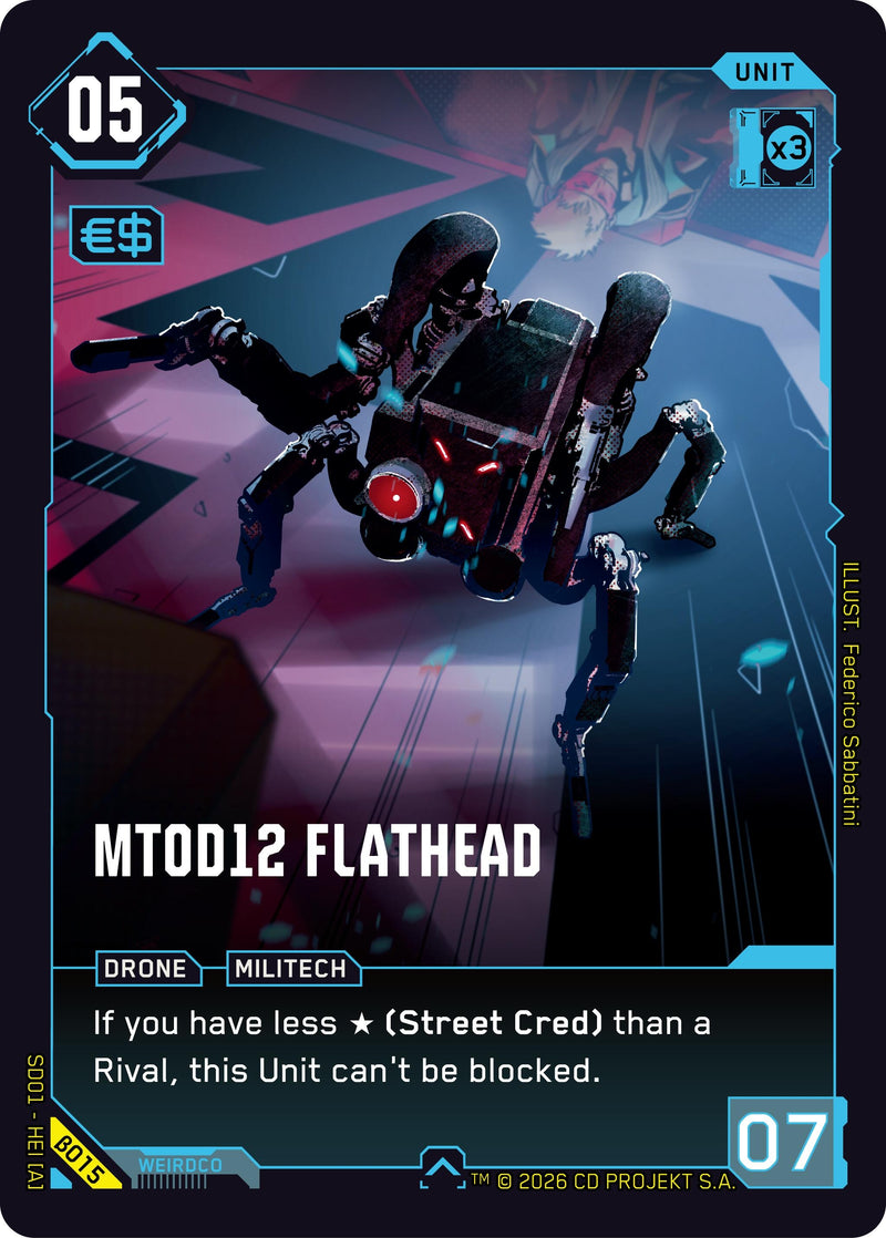 Image for MT0D12 Flathead (B015) (The Heist - Beta Starter Deck) - Cyberpunk TCG