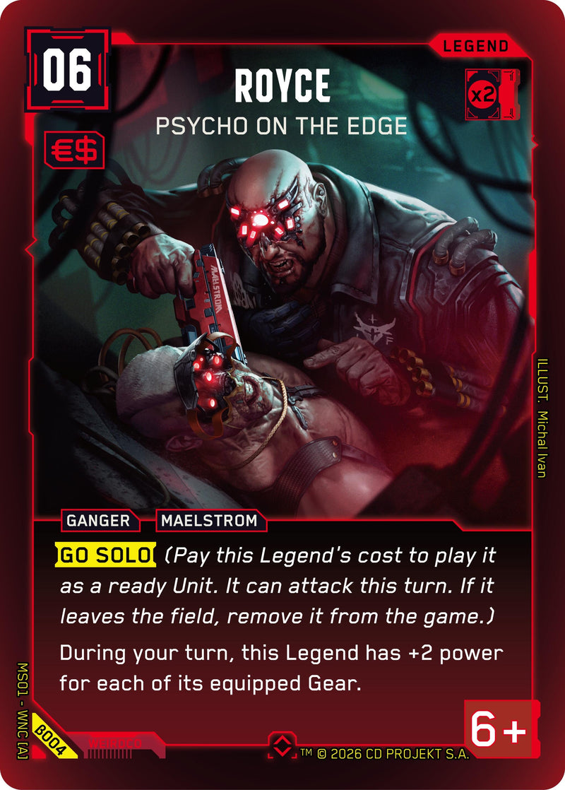Image for Royce - Psycho on the Edge (Rare) (B004) (Welcome to Night City - Beta) - Cyberpunk TCG