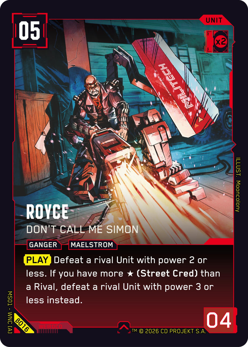 Image for Royce - Don't Call Me Simon (B016) (Welcome to Night City - Beta) - Cyberpunk TCG