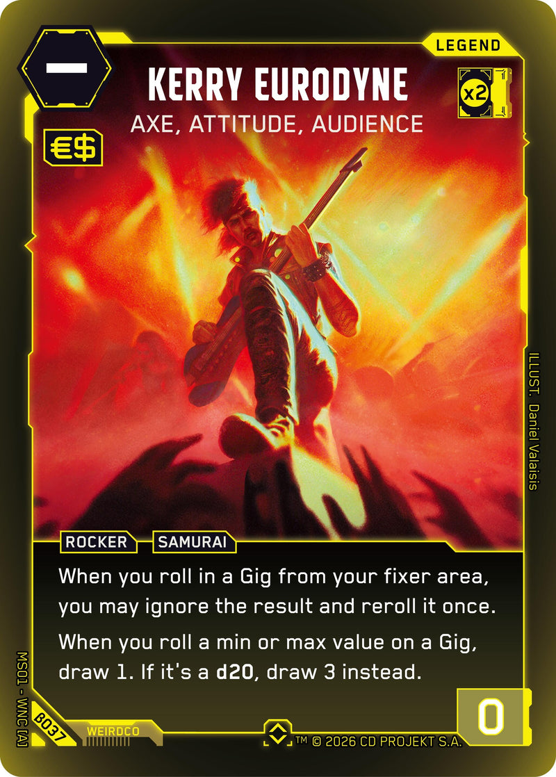 Image for Kerry Eurodyne - Axe, Attitude, Audience (Rare) (B037) (Welcome to Night City - Beta) - Cyberpunk TCG