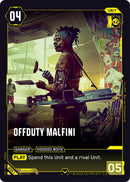 Image for Offduty Malfini (B051) (Welcome to Night City - Beta) - Cyberpunk TCG
