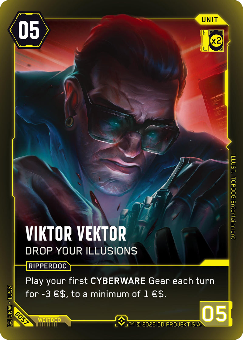 Image for Viktor Vektor - Drop Your Illusions (B057) (Welcome to Night City - Beta) - Cyberpunk TCG