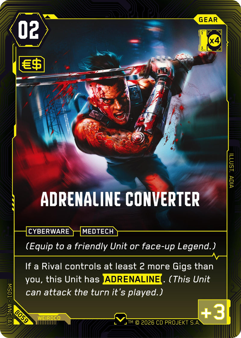 Image for Adrenaline Converter (B059) (Welcome to Night City - Beta) - Cyberpunk TCG