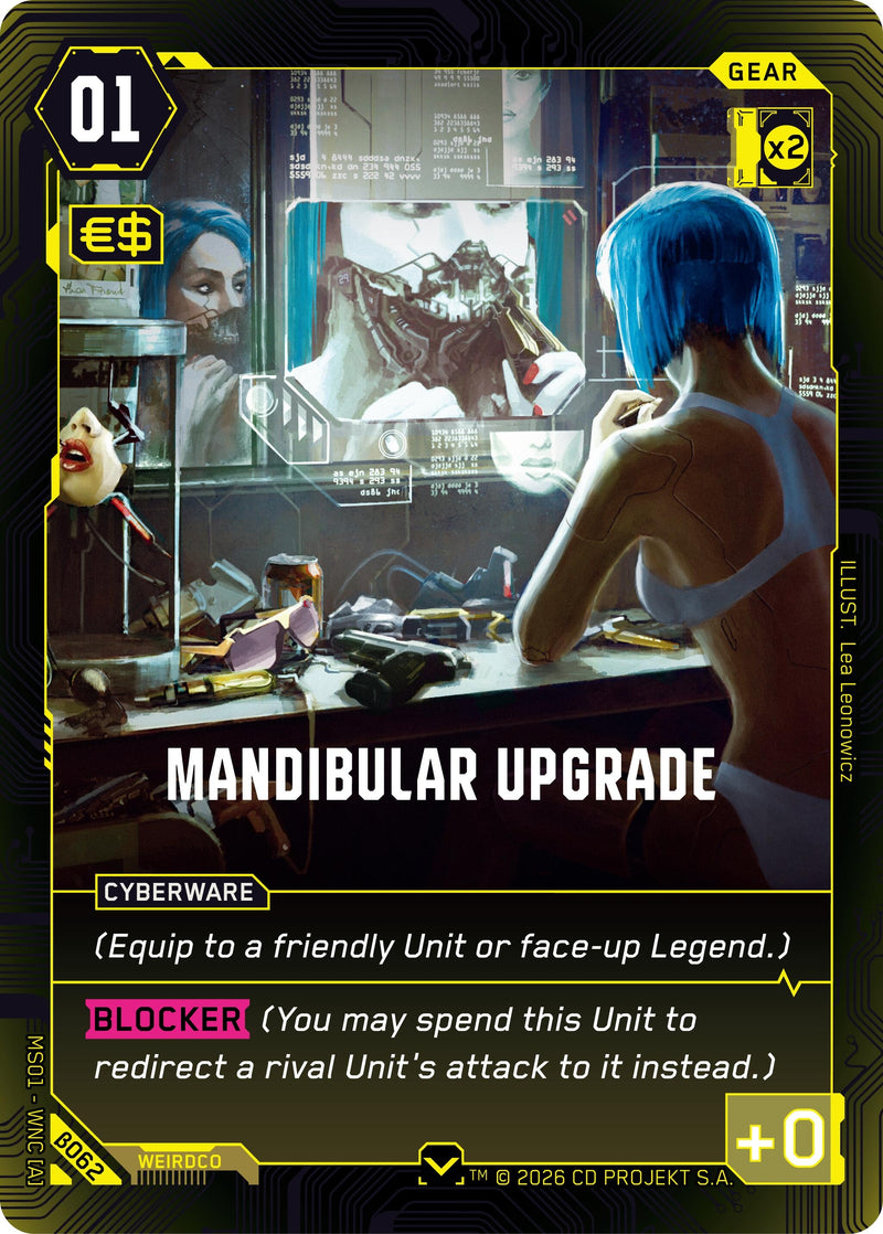 Image for Mandibular Upgrade (B062) (Welcome to Night City - Beta) - Cyberpunk TCG