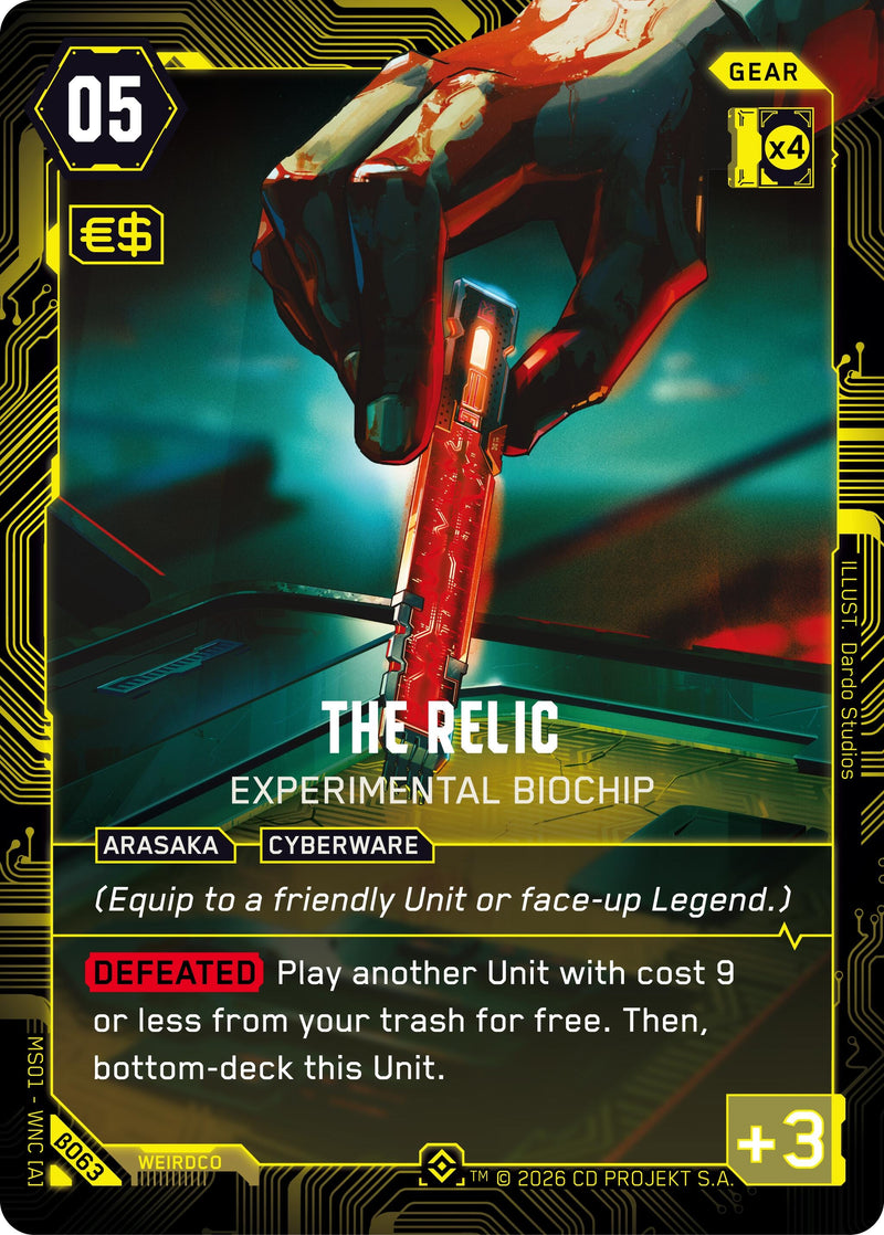 Image for The Relic - Experimental Biochip (Epic) (B063) (Welcome to Night City - Beta) - Cyberpunk TCG
