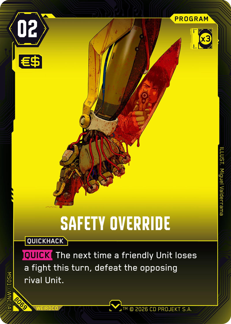 Image for Safety Override (B069) (Welcome to Night City - Beta) - Cyberpunk TCG