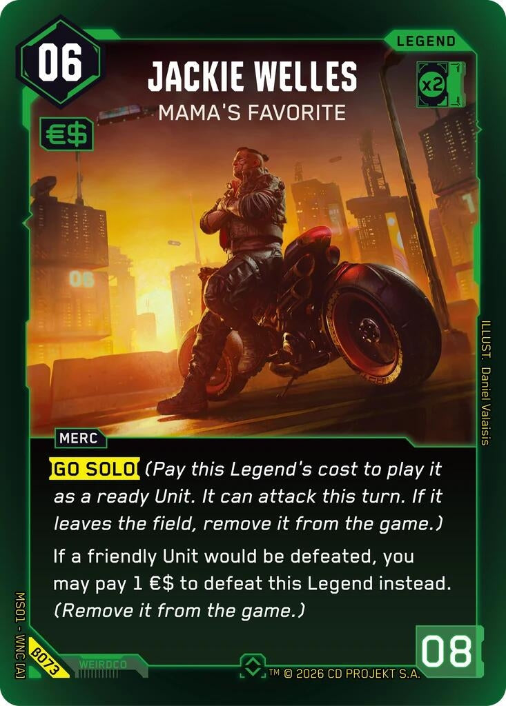 Image for Jackie Welles - Mama's Favorite (Rare) (B073) (Welcome to Night City - Beta) - Cyberpunk TCG