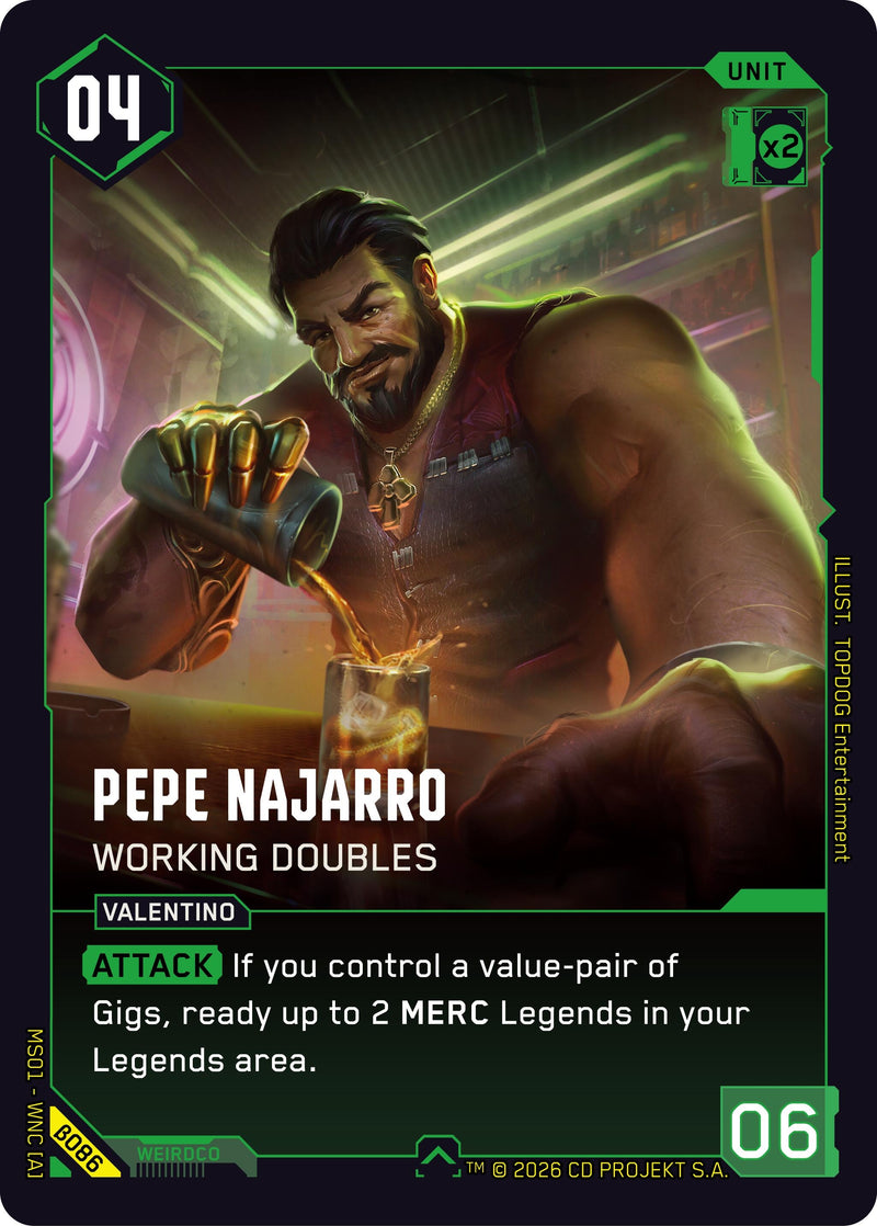 Image for Pepe Najarro - Working Doubles (B086) (Welcome to Night City - Beta) - Cyberpunk TCG