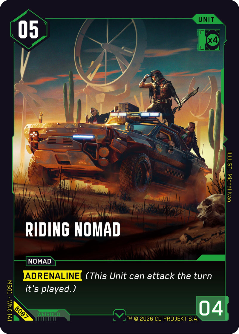 Image for Riding Nomad (B087) (Welcome to Night City - Beta) - Cyberpunk TCG
