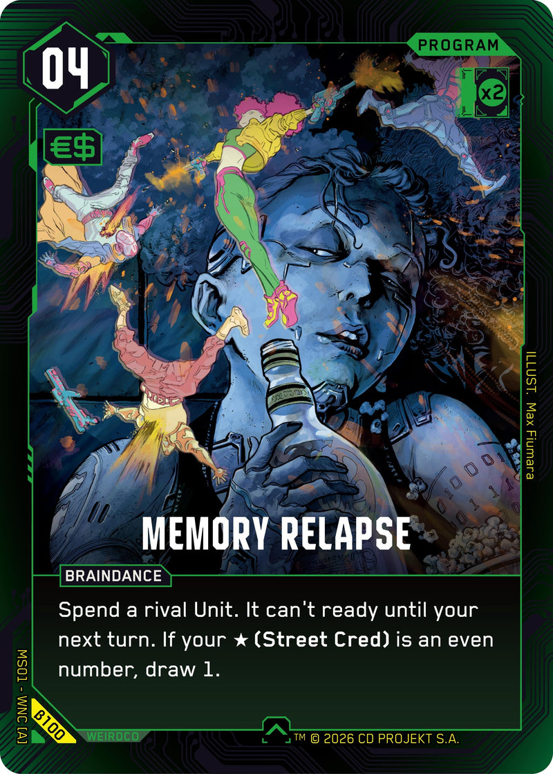 Image for Memory Relapse (B100) (Welcome to Night City - Beta) - Cyberpunk TCG