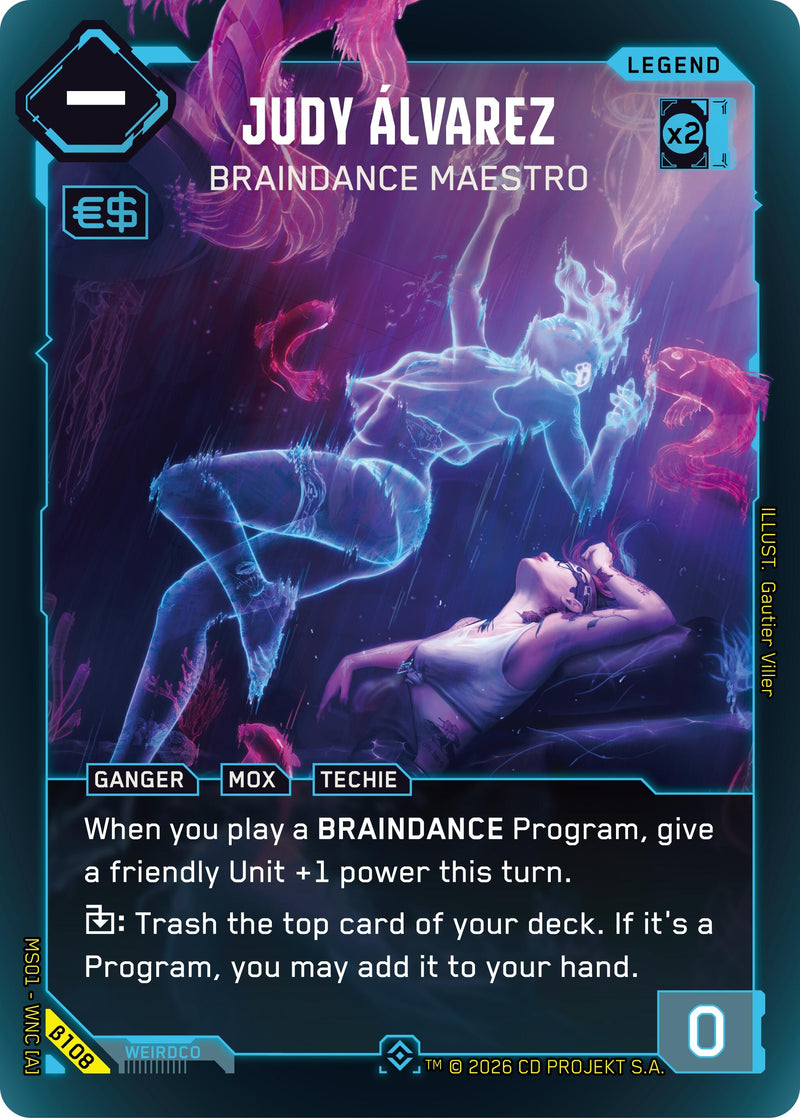 Image for Judy Alvarez - Braindance Maestro (Epic) (B108) (Welcome to Night City - Beta) - Cyberpunk TCG