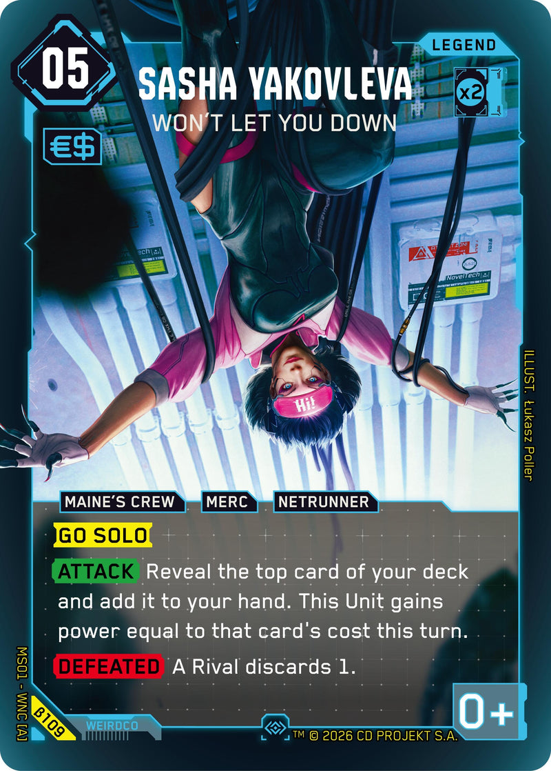 Image for Sasha Yakovleva - Won't Let You Down (Secret) (B109) (Welcome to Night City - Beta) - Cyberpunk TCG
